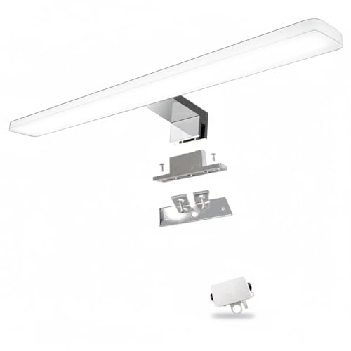 YIQAN 60cm 4000K Naturweiß LED Farbführung Spiegel Lampe für Bad Wandspiegel, 14W hohe Helligkeit 1400lm, Bad Wandleuchte mit Chrom-Finish