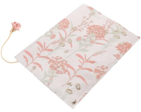 Funda De Tela Decorativa Ajustable Para Libros Protector Práctico Y Hecho a Mano Ideal Para Libros De Tapa Dura Y Escolares Diseño Elegante De Diente De León En Rosa