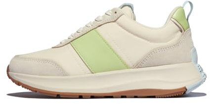 Fitflop F-Mode Flow Fabric/Suede/Leather Flatform Sneakers, Zapatillas Mujer, Verde Lima, 37 EU