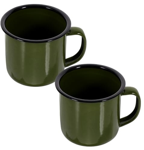 SHOWERORO 2piezas Tazas Vintage Multifunción Para Café y Leche De Portátiles Con Diseño Retro Verde Accesorio Para Hogar Oficina y Cafeterías