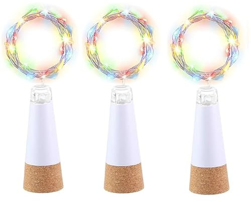 leegoal LED Cork Bottle Lights, Waterproof Rechargeable USB String Fairy Lights with 20 LED, Great for DIY Party Christmas Decoration