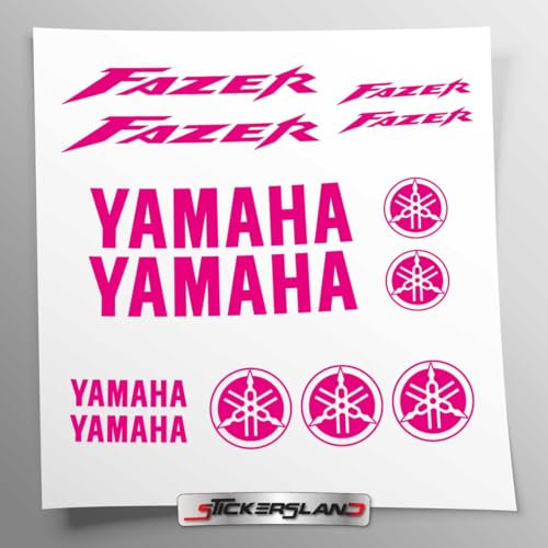 Kit adesivi compatibile con serbatoio e casco moto | Base Vinile Trasparente FACILE APPLICAZIONE Stampa UV | scritte loghi | Stickersland® - Faze (Fucsia - Pink)