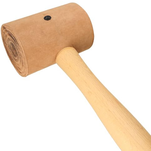 The Beadsmith Rawhide Mallet - 100% Natural Crafting Tool w/ 2 Diameter Rawhide Head and Hickory Handle, Prevents Marring and Scratching of Metal, Suitable for Leather and Metalwork