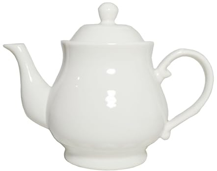 Weiße Porzellan Teekanne, Lotus Teekanne Kaffee Tee Wasserkanne Vintage Keramik Schwanenhals Wasserkocher (1035ml)