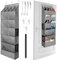 SelfTek Over Door Shoe Storage, Hanging Shoe Storage Organiser with Large Deep Pockets Back of Door Shoe Rack with 16 Pockets for Shoes, Boots, Bags, Grey, 40x17.5x120cm