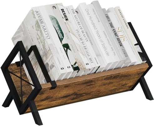 YINMIT Schreibtisch-Bücherregal aus Holz, Retro-Tisch-Bücherregal, Schreibtischregal für den Schreibtisch im Wohnzimmer, Zuhause, Büro, neigbares Bücherregal für CDs, Zeitschriften, Bücher
