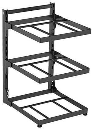 Hattba Verstellbares Topfregal, Schrank-Organizer, Karbonstahl, einfache Installation für Küchenspüle