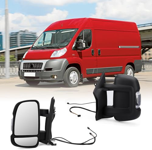 Catolsss Außenspiegel komplett links elektrisch für Fiat Ducato 250, Citroen Jumper, Peugeot Boxer Baujahr 2006 - Seitenspiegel konvex mit Blinklicht OE 735620699
