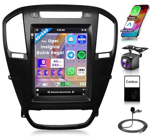8 Core 4G+64G Wireless Carplay Android Autoradio für Opel Insignia Buick Regal 2009-2013 9,7 Zoll Autoradio mit Android Auto GPS Navi WiFi Mirror Link Bluetooth FM/RDS/DSP EQ/USB/SWC Rückfahrkamera
