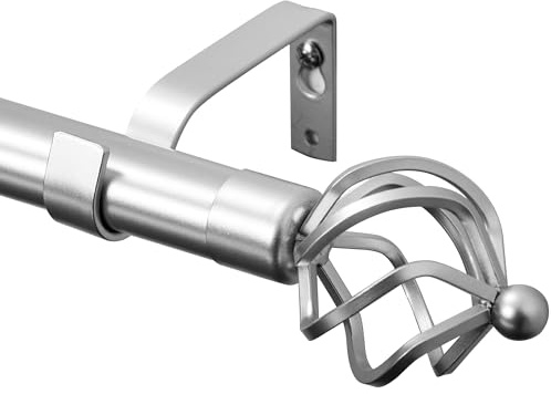 Deconovo Bastone per Tende Estensibile in Metallo Argento, 76–175 cm – Asta per Tende con Staffe Stabile Ø16/19 mm, Supporta fino a 10 kg, Ideale per Finestre, Balconi e Interni
