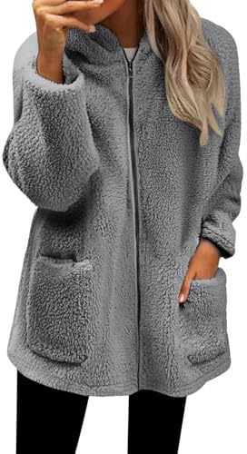 Cappotto Donna Invernale Giacca In Pile con Zip Curvy Oversize Giacche Camera Senza Cappuccio Peluche Morbido Teddy Caldo Giubbotti Casual Firmati Giubbotto Mezza Stagione Moda Autunno Inverno 2025