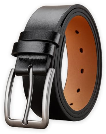 EJRUP Ceinture Homme,Ceinture de Cuir 3.8cm,Ajustable Et Durable,pour les Chaussures de Ville et le Costume,Jeans,Excellent Choix de Cadeau,Design Polyvalent