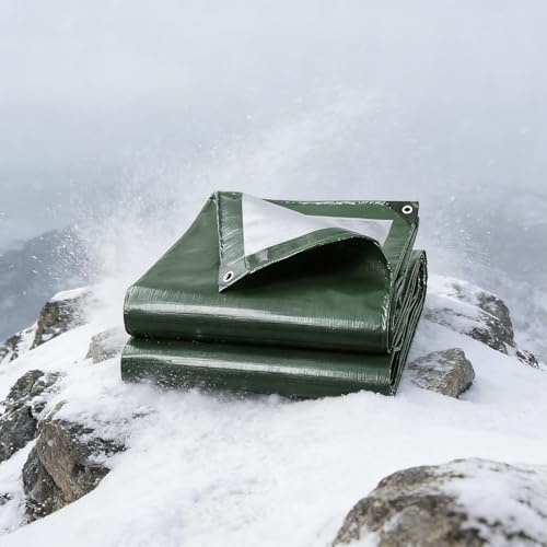 Bâche Imperméable 210 x 350 cm Ultra Lourde, Polyéthylène, Imperméable Bâche de Jardin avec Oeillets, Épaisse et Durable pour Bois de Chauffage, Meubles de Jardin, Vert