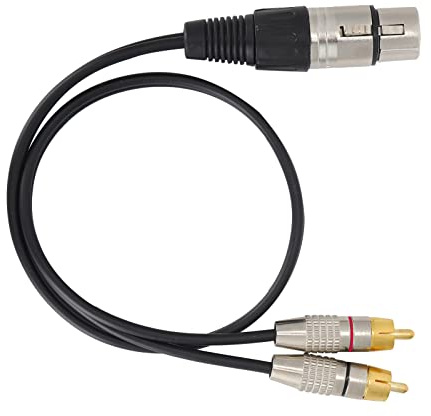 LUCKDANO Splitter 1 XLR-Buchse auf 2 Cinch-Stecker-Kabel – Hochdichte Abschirmung für Heimkino und Professionelle Audiogeräte (Weiblicher Stecker 1m/3,3ft)