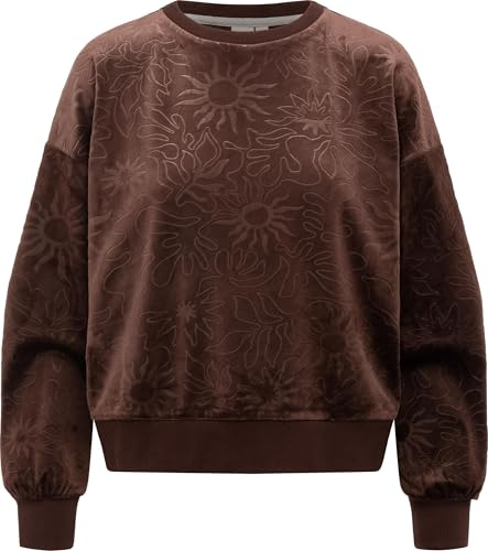 Ragwear Damen lässiges Cropped Sweatshirt Oversized Pullover aus kuschelig weichem Samt-Material mit Präge-Muster Wuss Embossed XS-XXL