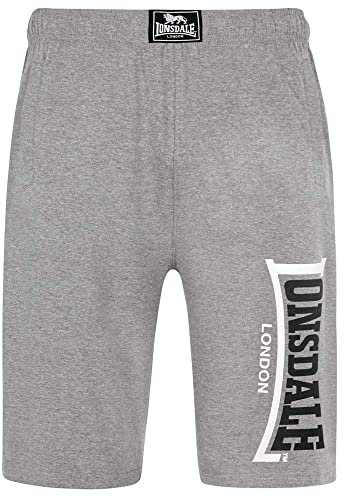 Lonsdale London Mens Logo Jam Casual Shorts, Marl Grey, Small