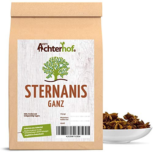 Sternanis ganz 250g | hocharomatische Anissterne | ideal zum Kochen und Backen, für Gewürzmischungen oder zum Dekorieren | vom Achterhof