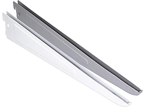 PRIOstahl Regalträger Set 10 Stück 270mm Weiß - 2-Reihig Wandschienen Regalsystem - Stabile Regalhalter bis 55kg für Werkstatt Garage Keller