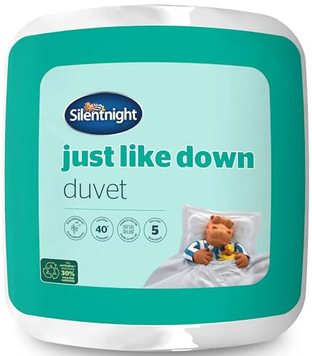 Silentnight Just Like Down 10.5 Tog Single Duvet - Luxury All Year Round Duvet Quilt with Soft Silky Down Like Fibres - Machine Washable and Hypoallergenic - Single
