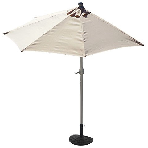 Ombrellone da parete balcone salvaspazio mezzaluna semicircolare Parla 135x260x252cm avorio con base