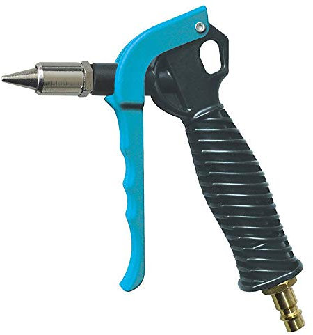 ewo Blaspistole multiblow, Kunststoff (POM), High Flow Geräuschedämpfer- und Sicherheitsdüse: Bohrungen: 25 x Ø 1,2 mm, Stahl, vernickelt, Druckluftanschluss: Kupplungsstecker DN 7,2, Messing