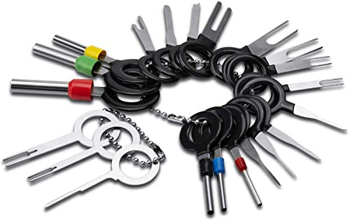 SAVITA 21 PCS Terminal Removal Tool Key Extractor Tool Pin Extraction Tool Kit for Depinning Crimp Wire Connectors Electrical Car Repair