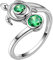 Aurora Tears Schildkröte Einstellbar Ringe 925 Sterling Silber Tiere Ring Grün kann Birthstone Schmuck mit Zirkonia für Frauen DR0084G