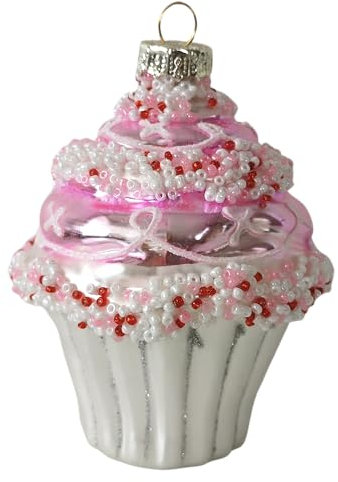 Torte Cupcake Muffin Weihnachtsbaumkugel Glas Christbaumschmuck Weihnachten 5