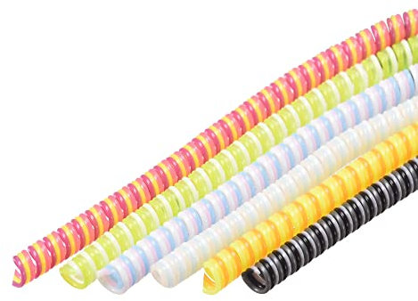 sourcing map Spiral Cable Protector for USB Cord Sleeve 4.6 Feet Each, Total 6 Pcs