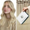 RUNATURE Extensions Echthaar Tressen 55cm Blond Ombre Weft Hair Extensions Blond Tressen Echthaar Extensions Balayage Weft Tressen Extensions 22 Zoll 100g #18/22/60