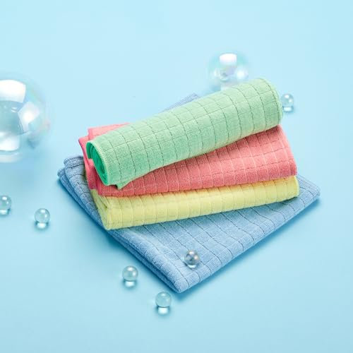 HiGloss Mikrofasertücher mit Silbertechnologie - 4er Set, 40x40 cm, Streifenfreie & Antibakteriell Reinigung, Extrem Saugfähig