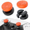 PlayRealm Lot de 2 extensions de joystick et housse en silicone pour manette PS5 et PS4 (orange turbo)