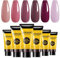 BURANO Poly Extension Gel Nail Kit, 6 Colors Nail Poly Nails Builder Gel Set for Beginner & Professional Using, Poly Nail Gel Kits DIY Starter Kit Nail Art Gift (05 Skin nude)