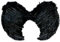 Tradineur - Alas de ángel con plumas y tirantes elásticos, complemento para disfraz de Halloween, carnaval, cosplay, fiestas, navidad (Negro, 60 x 40 cm)