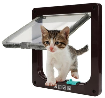 Tibeoyad Porta per gatti, chiusura magnetica a 4 vie, resistente alle intemperie, facile da installare