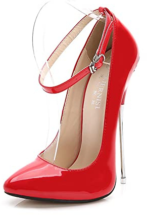 Scarpe da donna con tacco alto in pizzo, 16 cm, con cinturino alla caviglia, per matrimoni e feste
