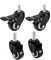 JESSICA Y 4 Stück robuste 1,5-Zoll-2-Zoll-Lenkrollen mit Gewindeschaft und Bremse, Trolley-Möbelrolle mit M8/M10-Gewindeschaft und Muttern (Color : 2inch M10 type 2)