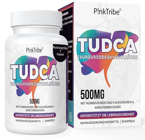500 mg TUDCA, Tauroursodeoxycholsäure mit Humin und Fulvosäuren, Rübenwurzel und mehr, Tudca Kapseln Hochdosiert, 60 Kapseln