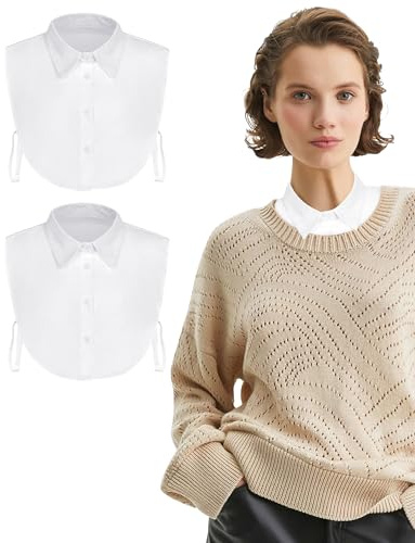 MELLIEX Cuello Falso Desmontable, Elegante Dickey Corbata Camisa Falsa Cuello Camisa Falsos Mujer