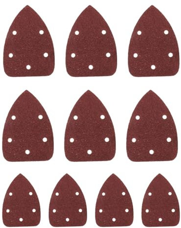 AORHOFJ 10 pcs papier de verre feuilles de ponçage triangles de ponçage tampons de ponçage 5 trous grain 80 ponceuse palmaire de détail
