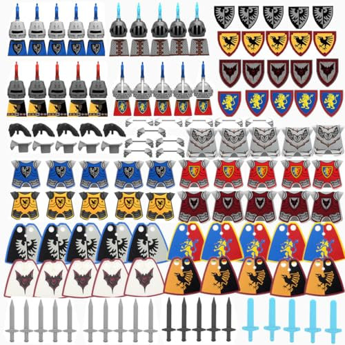 YLtremker Kit de construction médiéval - Jouet pour figurines - 4 sets de blocs de construction de chevaux de guerre - Pour enfants et adolescents