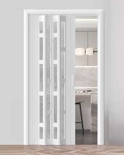 ENHEN Falttür Innentür Aus Mattiertem Acryl-PVC, Falttüren mit Magnetverschluss für Schrank/Küche, 24-80 Zoll Breit, Inkl. Montagezubehör(25x40in(63.5x101cm))