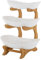 Alnemy Obst Etagere mit 3 Etagen,Obstkorb Etagere für die Familie,Obstschale Modern mit Natürlichem Bambus Steher für Gemüse,Obst,Snacks,Spielzeug (Weiß)