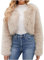 Cropped Faux Fur Jacket for Women Clearance Ladies Faux Fur Wool Coat New Fall Winter Long Sleeve Coat Warm Thicked Jacket Furry Faux Fur Fashion Shaggy Casual Slim Overcoat S-3XL Today's Deals