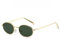 WDZAYXC Retro Oval Sonnenbrille für für Damen Herren(Gold/dunkelgrün)