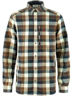 Fjällräven Flanellhemd Fjällglim Wood Brown/Chalk White, M