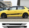 NonWoohdf 2 Stück Autotüraufkleber, Lange Seitenstreifen, Styling-Vinylfolie, Aufkleber, passend für Skoda Fabia 1 2 3 MK1 MK2 MK3 6y, Autozubehör