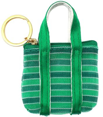 Uqezagpa Fischernetz-Anhänger in Taschenform, Münzbörse, Schlüsselanhänger, Fischnetz, Münze, Geldbörse, Anhänger, Schlüsselanhänger für Auto, 5. Alles grün, klein
