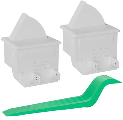 ZUADZAFC 2PCS Refrigerator Door Light Switch 2Pin NC 6A 250VAC Momentary Fridge Switch With Pry Bar Tool，Compatible For Whirlpool，Compatible For Maytag