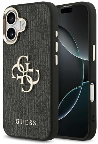 CG MOBILE Guess 4G Large 4G Classic Logo Case for iPhone 17 (Black/Gold)